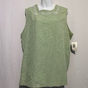 BonWorth NWT Green Embellished Sleeveless Blouse Women’s XL – Dressy & Casual
